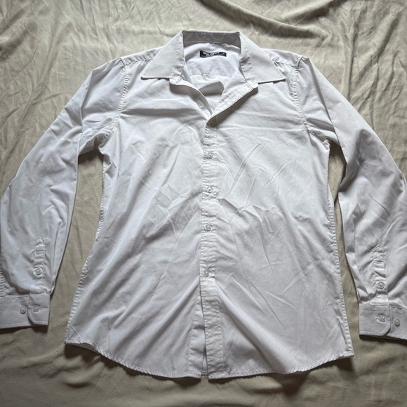 Vintage White Button Down Shirt Paul Jones Size Medium Crisp Classic - Picture 1 of 4